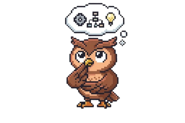 Obi thinking with thought bubble