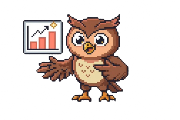 Obi presenting a chart of improving results.